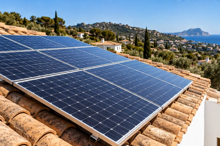 Paneles solares sobre una cubierta, imagen ilustrativa